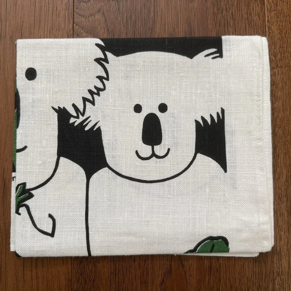 VINTAGE Pam Price KOALA Pure Linen Tea Towel Kitchen Towel Australia NWOT 18x32
